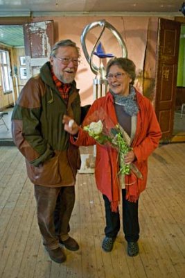 Sculptress Lise Amundsen and her husband Roald