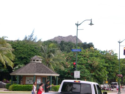 View of Diamondhead behind the zoo