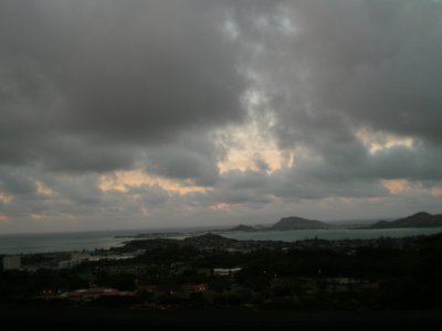 Sun setting over Kailua