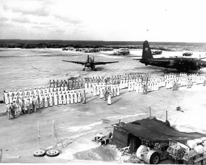 Kwaj 1951 Navy days Captains Inspection
