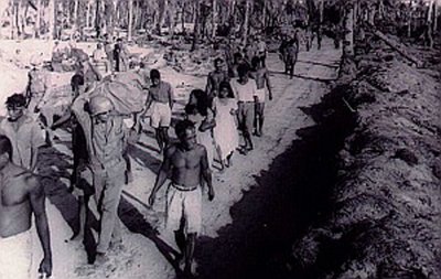 Soldiers on Kwaj WWII with Marshallese