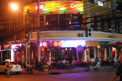 One of many bars/restaurants for tourists in Saigon