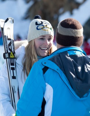 Lindsey Vonn after the finish