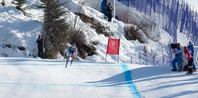 Lindsey Vonn winning Ladies Downhill