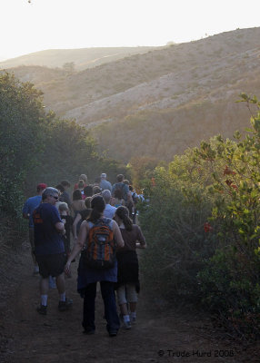 At dusk, we hiked back