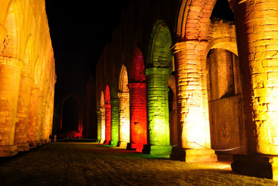 Fountains Abbey Coloured Lights  09_DSC_8081