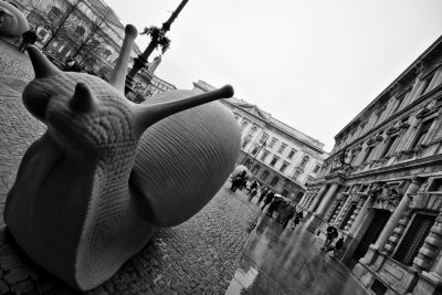 Giant Snail in front of Palazzo Marino