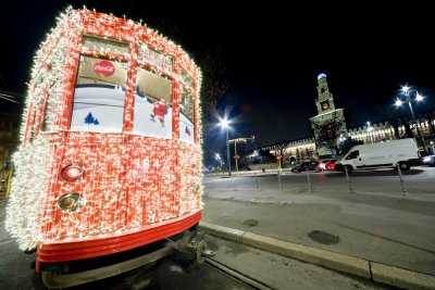 Milan Tram in Christmas time