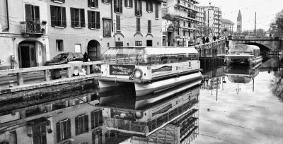 Touristic Boats on Naviglio Grande