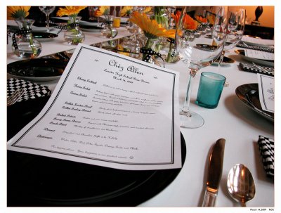 The dinner menu