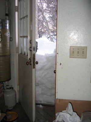 Back door of garage