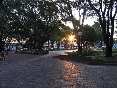 Evening in a public square, Sao Carlos