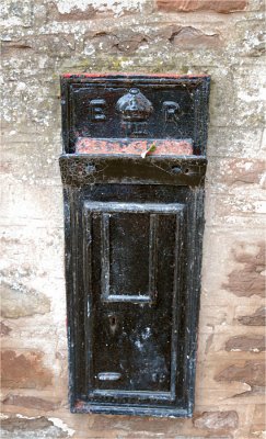 018 - Edward 8th - Skenfrith Old Post Office - painted black and out of use.