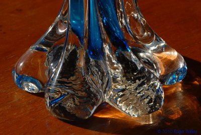 Foot of glass vase.