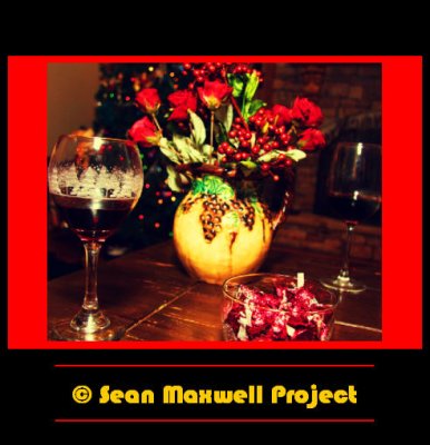 Red Wine Glasses, Chocolate Kisses and Flowers