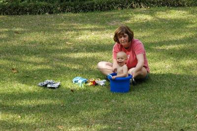 Nana and the baby pool