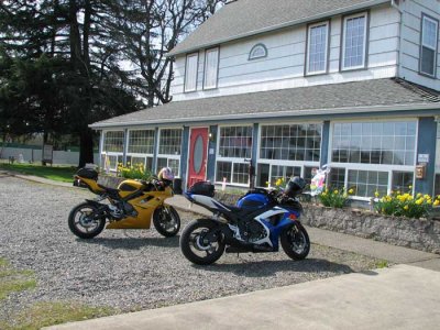 Bikes in front of the B&B