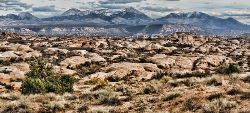 La Sal Mountains from Arches Park