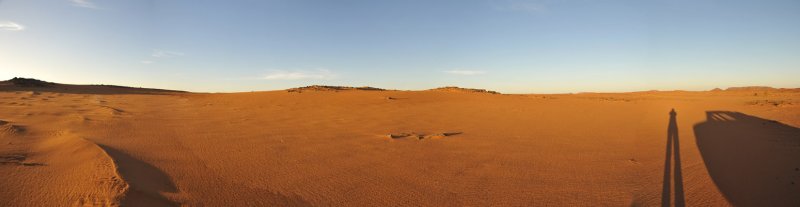 Panoramic view of our campsite in the Libyan Desert, Sudan