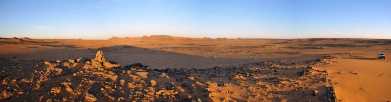 Atop the small rise near the campsite, Libyan Desert panorama