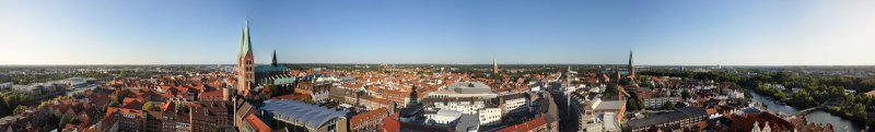180 degree Panoramic view from Petrikirche, Lübeck