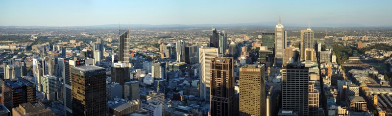 Panoramic view of Melbourne Central Business District