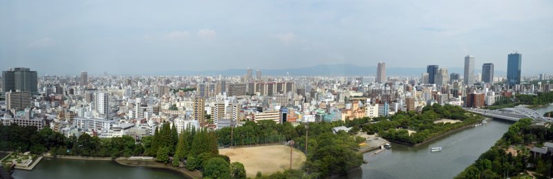 Panoramic view from the Imperial Hotel, Osaka