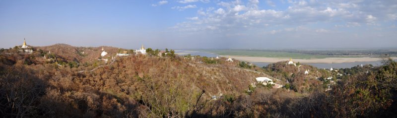 Panoramic view of the Sagaing Hills and Irrawaddy River