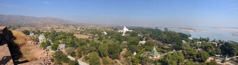 Panoramic view from the top of Mingun Paya
