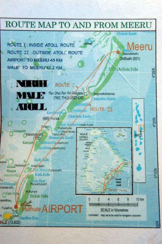 Transfer route from the airport to Meerufenfushi