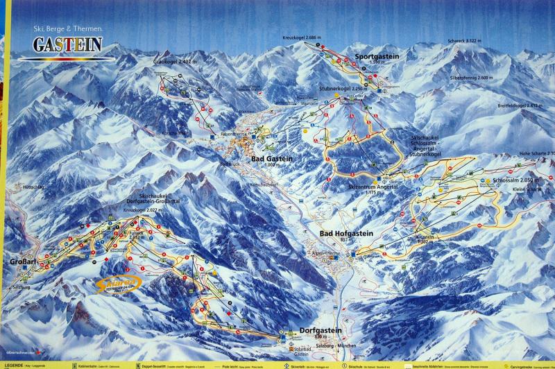 Map of the Gasteiner Tal ski regions