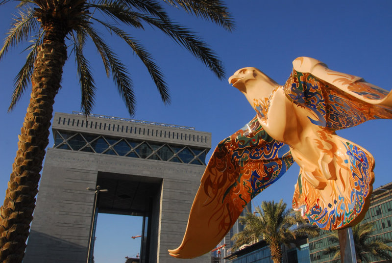 Falcon artwork, The Gate, Dubai International Financial Center