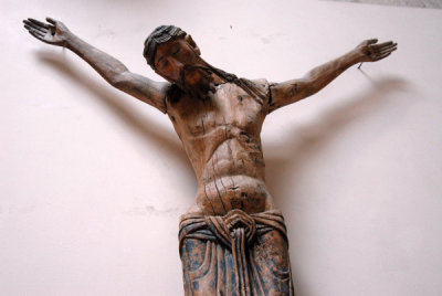 Wooden sculpture of Christ on the Cross, Province of Puy (Haute-Loire) end of the 12th C.