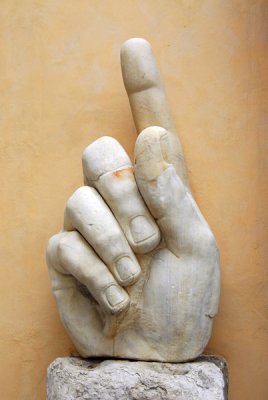 The hand of the colossus of Constantine which stood in the Forum reaching 10m tall (33ft)