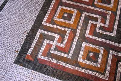 Ancient mosaic floor installed in the Sala della Lupa in the late 19th C, Palazzo dei Conservatori