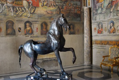 Bronze horse from Vicolo della Palme, 5th C. BC,  Hall of Hannibal, Palazzo dei Conservatori