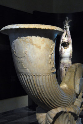 Fountain in the form of a rhyton (horn-shaped drinking cup) signed by Pontios