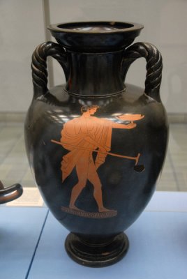 Wine-jar (amphora) male figure, Athens, ca 490 BC