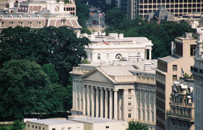 U.S. Treasury with the White House behind it