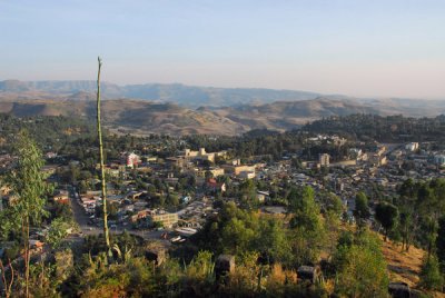 View of downtown Gondar from the Goha Hotel terrace