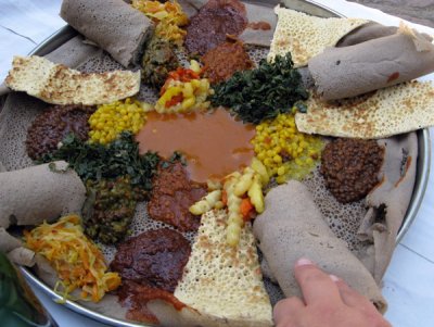 Large platter of fasting food, Seven Olives