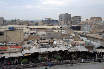 View of the bazaar in the old town below the Citadel, Erbil