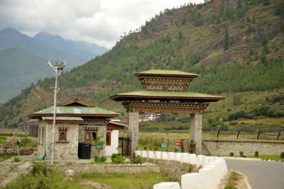 The gate to Paro Airport, Bhutan