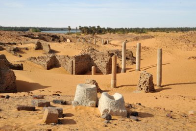 The ruins of Old Dongola near the banks of the Nile