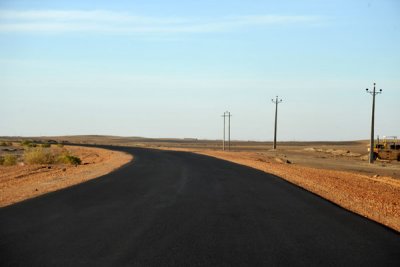 Freshly paved section of the North Sudan Highway to Dongola