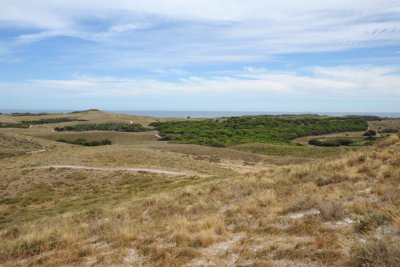 Looking across the center of Rottnest Island to the distant north shore