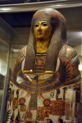 Mummy case of Djedmaatesankh, a musician of the temple of Amun-Re at Thebes, 22nd Dynasty ca 850 BC