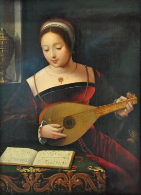 A Girl Playing the Lute, ca 1530