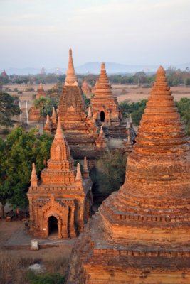 Low flight over the temples of Bagan
