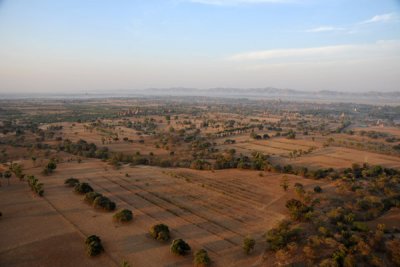 Southern Plains of Bagan from an alititude of around 500 ft